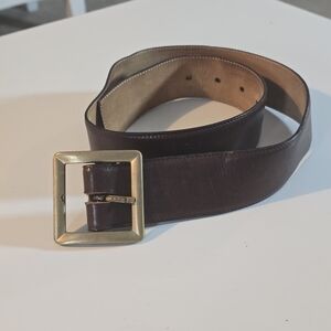 Giorgio Armani Brown Genuine Leather Belt with Brasa Buckle 75/30